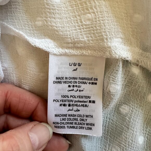 Women's L Bar lll Clip-Dot Blouse Button Down Point Collar - Picture 8 of 8